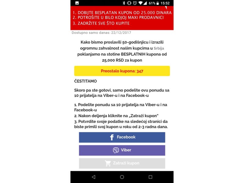 podelite lazni maxi kupon